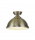 Worcester 31cm Flush Ceiling Lamp Fitting E27 Antique Brass Frosted Glass-1