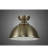 Worcester 31cm Flush Ceiling Lamp Fitting E27 Antique Brass Frosted Glass-10
