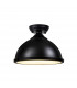 Worcester 31cm Flush Ceiling Lamp Fitting E27 Black Frosted Glass-1
