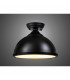 Worcester 31cm Flush Ceiling Lamp Fitting E27 Black Frosted Glass-3