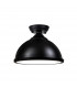 Worcester 31cm Flush Ceiling Lamp Fitting E27 Black Frosted Glass-4
