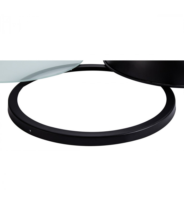 Worcester 31cm Flush Ceiling Lamp Fitting E27 Black Frosted Glass-7