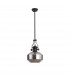 Worcester Single Ceiling Pendant E27 Round Champfered Glass Matt Black Smoke-4