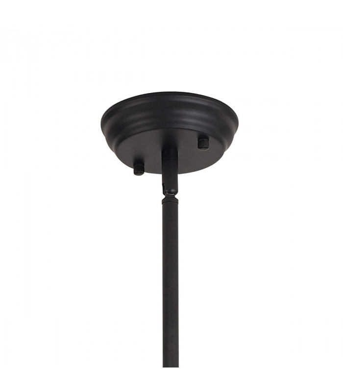 Worcester Single Ceiling Pendant E27 Round Champfered Glass Matt Black Smoke-5