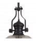 Worcester Single Ceiling Pendant E27 Round Champfered Glass Matt Black Smoke-6