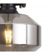Worcester Single Ceiling Pendant E27 Round Champfered Glass Matt Black Smoke-7