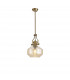 Worcester Single Ceiling Pendant E27 Round Champfered Glass Antique Brass Cognac-1