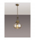 Worcester Single Ceiling Pendant E27 Round Champfered Glass Antique Brass Cognac-3