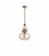 Worcester Single Ceiling Pendant E27 Round Champfered Glass Antique Brass Cognac-4