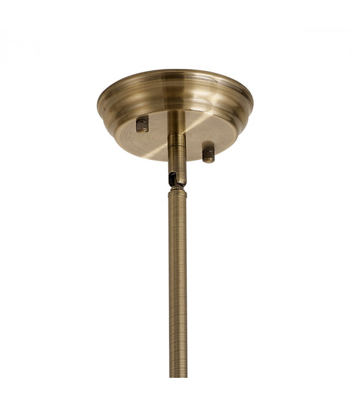 Worcester Single Ceiling Pendant E27 Round Champfered Glass Antique Brass Cognac-5