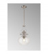 Worcester Single Ceiling Pendant E27 Round Champfered Glass Polished Nickel Clear-3