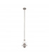 Worcester Single Ceiling Pendant E27 Round Champfered Glass Polished Nickel Clear-5