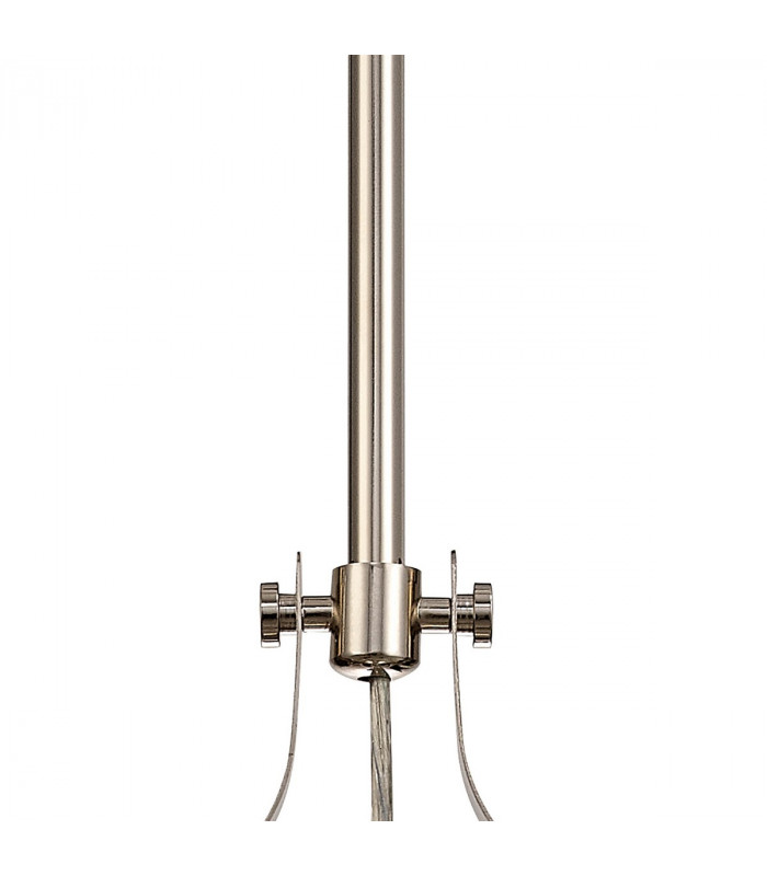 Worcester Single Ceiling Pendant E27 Round Champfered Glass Polished Nickel Clear-7