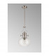 Worcester Single Ceiling Pendant E27 Round Champfered Glass Polished Nickel Clear-10