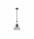 Worcester Single Ceiling Pendant E27 26.5cm Prismatic Glass Graphite Clear-4