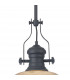 Worcester Single Ceiling Pendant E27 26.5cm Prismatic Glass Graphite Clear-6