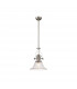 Worcester Single Ceiling Pendant E27 30cm Bell Glass Satin Nickel Clear-1