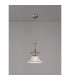Worcester Single Ceiling Pendant E27 30cm Bell Glass Satin Nickel Clear-3