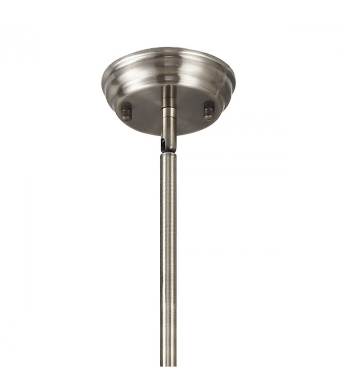 Worcester Single Ceiling Pendant E27 30cm Bell Glass Satin Nickel Clear-5