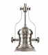 Worcester Single Ceiling Pendant E27 30cm Bell Glass Satin Nickel Clear-6