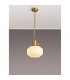 Worcester Single Ceiling Pendant E27 Round Champfered Glass Satin Gold Opal-3