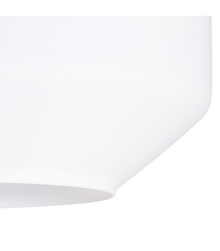 Worcester Single Ceiling Pendant E27 Round Champfered Glass Satin Gold Opal-9
