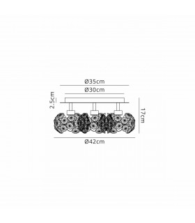 Salisbury Round 3 Light G9 35cm Flush Light With French Gold And Crystal Shade-2