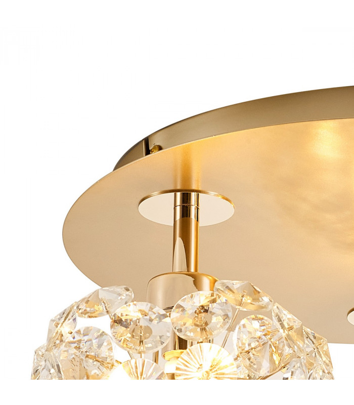 Salisbury Round 3 Light G9 35cm Flush Light With French Gold And Crystal Shade-5