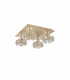 Salisbury Square 4 Light G9 40cm Flush Light With French Gold Square And Crystal Shade-4