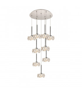 Salisbury 9 Light G9 Universal 2.5m Round Multiple Ceiling Pendant And Crystal Shade Polished Chrome-1