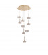 Salisbury 9 Light G9 Universal 2.5m Round Multiple Ceiling Pendant And Crystal Shade French Gold-4