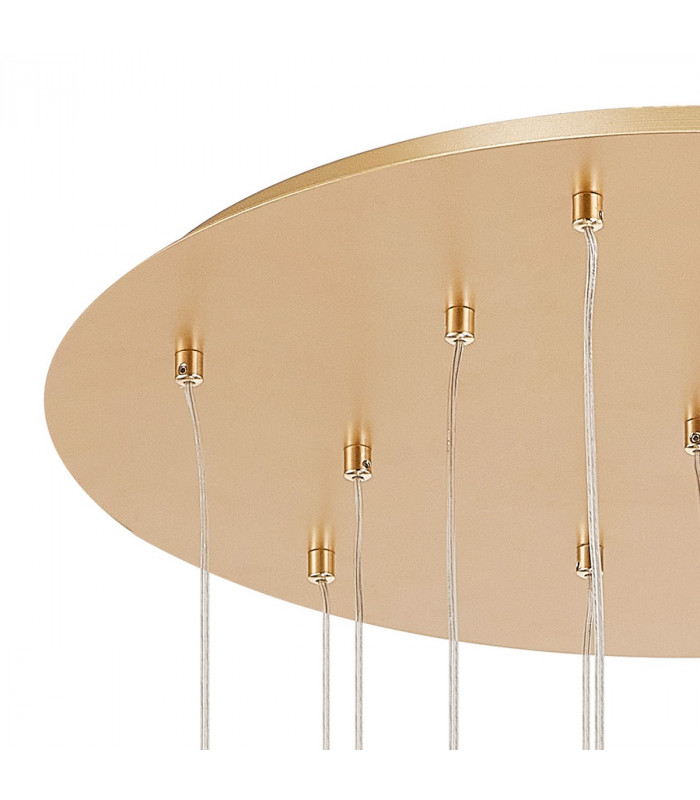 Salisbury 9 Light G9 Universal 2.5m Round Multiple Ceiling Pendant And Crystal Shade French Gold-5