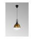 Yorktown E27 Ceiling Pendant With 28cm Trapezium Glass Matt Black Brass Gold-3