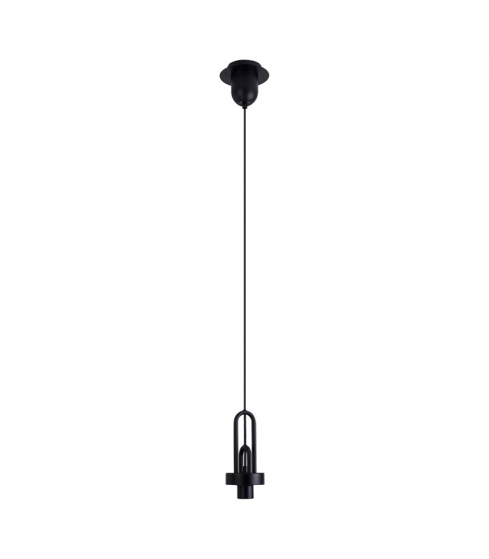 Yorktown E27 Ceiling Pendant With 28cm Trapezium Glass Matt Black Brass Gold-5