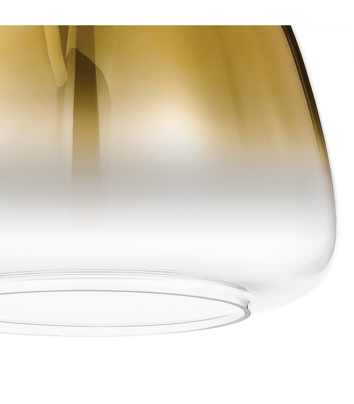 Yorktown E27 Ceiling Pendant With 28cm Trapezium Glass Matt Black Brass Gold-9