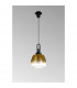 Yorktown E27 Ceiling Pendant With 28cm Trapezium Glass Matt Black Brass Gold-10