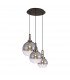 Yorktown 2m Round Ceiling Pendant 3 Light E27 With Various Glasses Antique Silver Smoked Matt Black-1