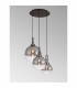 Yorktown 2m Round Ceiling Pendant 3 Light E27 With Various Glasses Antique Silver Smoked Matt Black-3