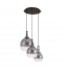 Yorktown 2m Round Ceiling Pendant 3 Light E27 With Various Glasses Antique Silver Smoked Matt Black-4