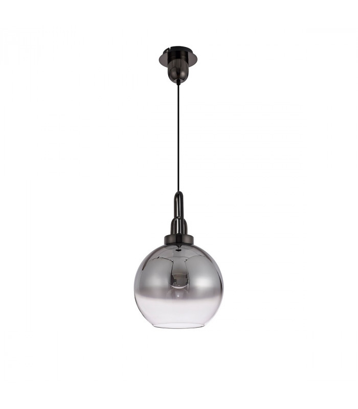 Yorktown 2m Round Ceiling Pendant 3 Light E27 With Various Glasses Antique Silver Smoked Matt Black-6