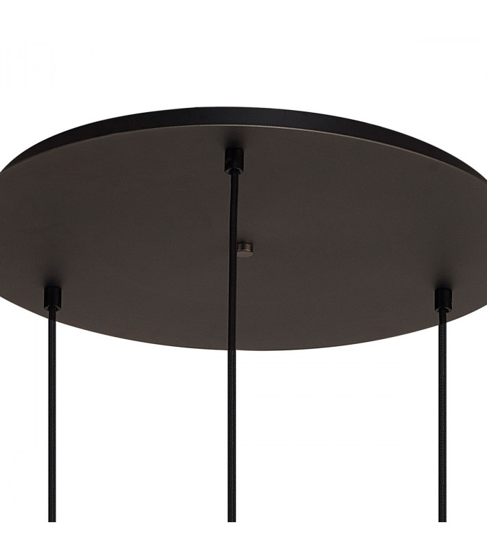 Yorktown 2m Round Ceiling Pendant 3 Light E27 With Various Glasses Antique Silver Smoked Matt Black-10