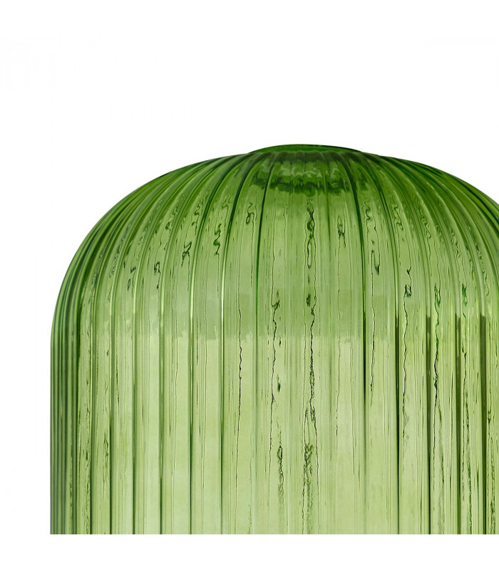 Yorktown 2m Round Ceiling Pendant 3 Light E27 With 20cm Tubular Ribbed Glass Brass Gold Green Matt Black-8