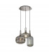 Yorktown 2m Round Ceiling Pendant 3 Light E27 With Various Glasses Polished Nickel Smoked Matt Black-1