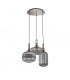 Yorktown 2m Round Ceiling Pendant 3 Light E27 With Various Glasses Polished Nickel Smoked Matt Black-4