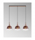 Yorktown Linear Ceiling Pendant 3 Light E27 With 28cm Trapezium Glass Copper Clear Matt Black-3