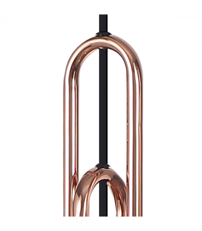 Yorktown Linear Ceiling Pendant 3 Light E27 With 28cm Trapezium Glass Copper Clear Matt Black-5