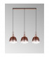 Yorktown Linear Ceiling Pendant 3 Light E27 With 28cm Trapezium Glass Copper Clear Matt Black-10