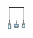 Yorktown Linear Ceiling Pendant 3 Light E27 With Various Glasses Aged Pewter Petrol Blue Matt Black-1