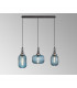 Yorktown Linear Ceiling Pendant 3 Light E27 With Various Glasses Aged Pewter Petrol Blue Matt Black-3