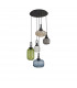 Yorktown Linear Ceiling Pendant 3 Light E27 With Various Glasses Aged Pewter Petrol Blue Matt Black-8